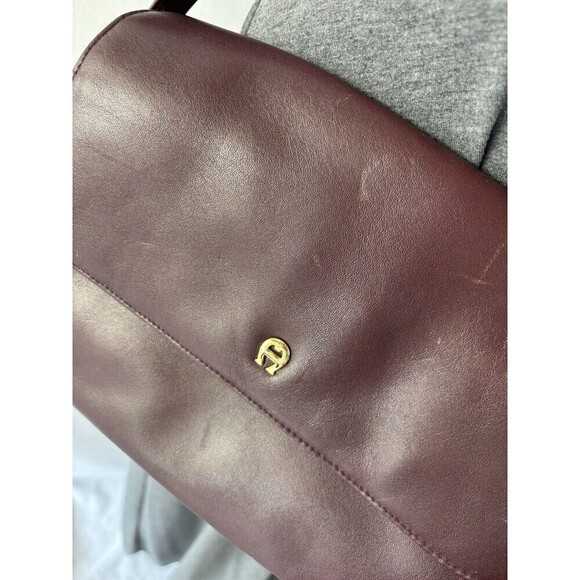 Vintage Etienne Aigner Crossbody Bag Purse Dark Brown Leather Adjustable Strap - Picture 13 of 13